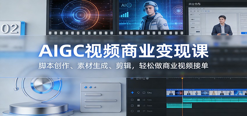 AIGC视频商业变现课:脚本创作、素材生成、剪辑,轻松做商业视频接单-极客网创