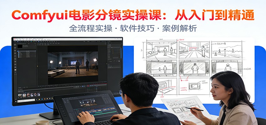 ComfyUI电影分镜实操课：分镜一致性，全流程AI视频制作，零基础也能做专业分镜-极客网创