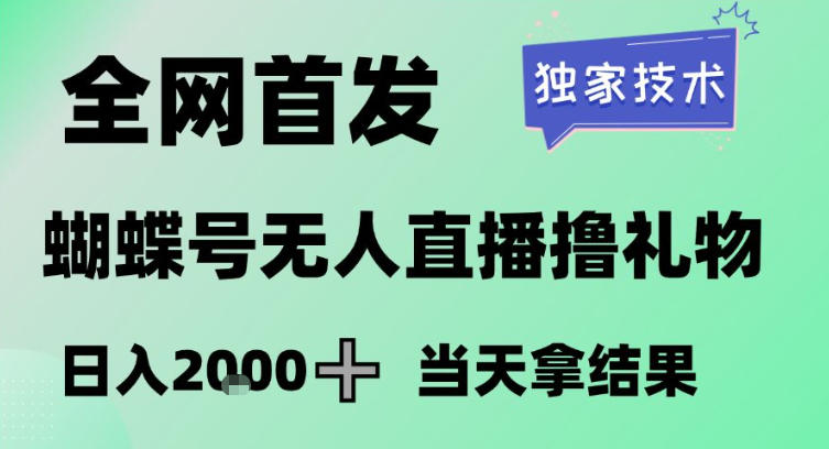 2026最新蝴蝶号无人直播掘金，独家技术，全网首发小白做了一个月收益3W，长期稳定可做【揭秘】-极客网创