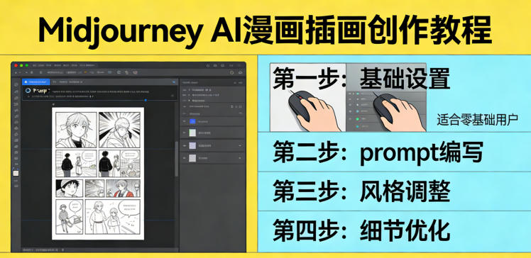 利用Midjourney AI人工智能轻松创作漫画插画教程，零基础创作完整漫画插画-极客网创