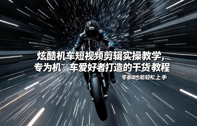 炫酷机车短视频剪辑实操教学，专为机车爱好者打造的干货教程，零基础也能轻松上手-极客网创