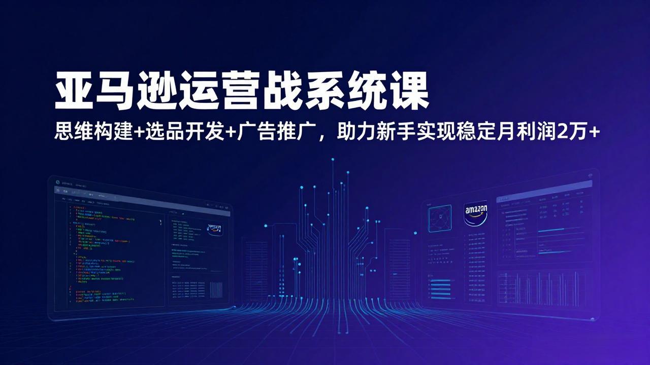 亚马逊运营实战系统课，思维构建+选品开发+广告推广，助力新手实现稳定月利润2万+(更新-极客网创