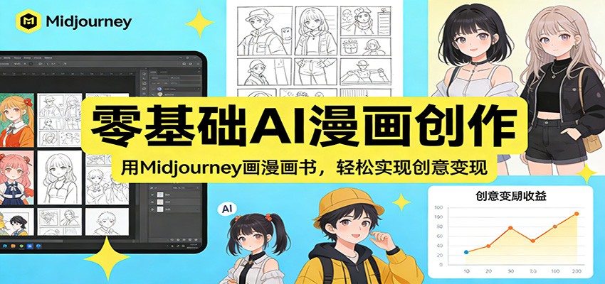 零基础AI漫画创作：用Midjourney画漫画书，轻松实现创意变现-极客网创