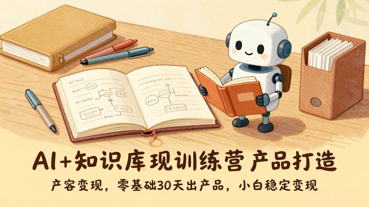 AI+知识库变现训练营，产品打造、内容创作、全平台变现，零基础30天出产品，小白稳定变现-极客网创