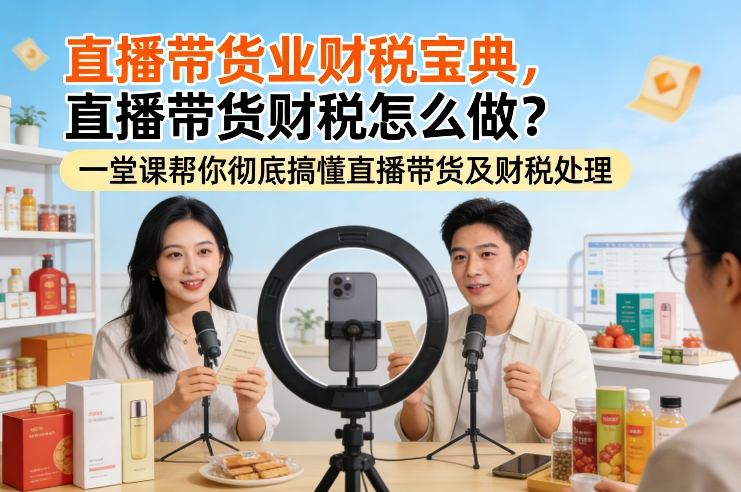 直播带货业财税宝典,直播带货财税怎么做?一堂课帮你彻底搞懂直播带货及财税处理-极客网创