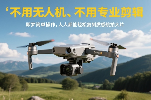 不用无人机、不用专业剪辑，即梦简单操作，人人都能轻松复刻质感航拍大片-极客网创