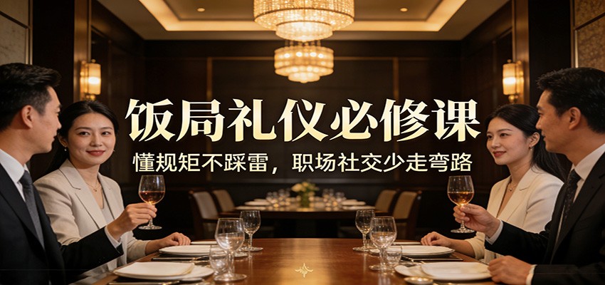 公众号收费文章：《饭局礼仪必修课：懂规矩不踩雷，职场社交少走弯路》-极客网创