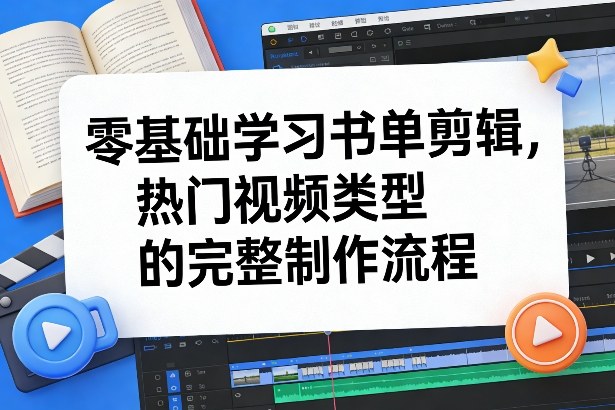 零基础学习书单剪辑，热门视频类型的完整制作流程(更新2026)-极客网创