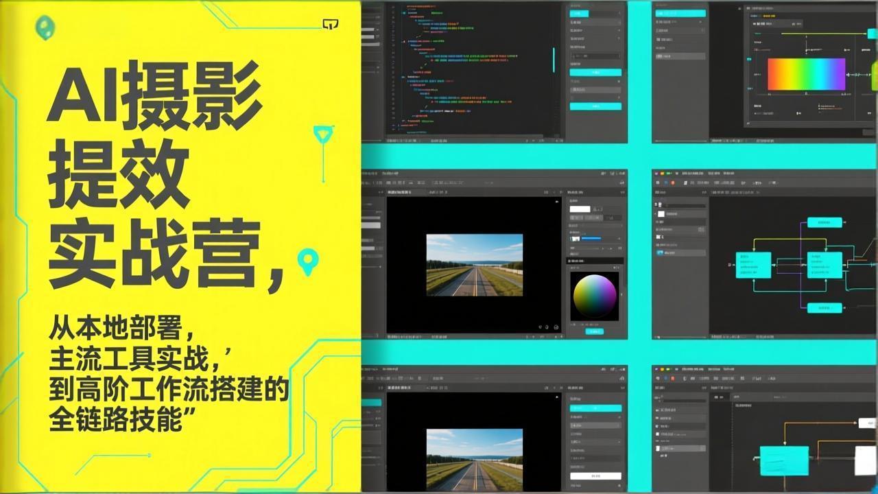 AI+摄影提效实战营，从本地部署，主流工具实战，到高阶工作流搭建的全链路技能-极客网创