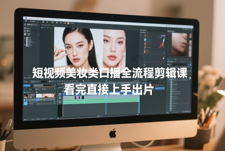 短视频美妆类口播全流程剪辑课，看完直接上手出片-极客网创