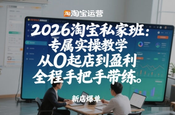 2026淘宝私家班：专属实操教学，从0起店到盈利，全程手把手带练(更新)-极客网创
