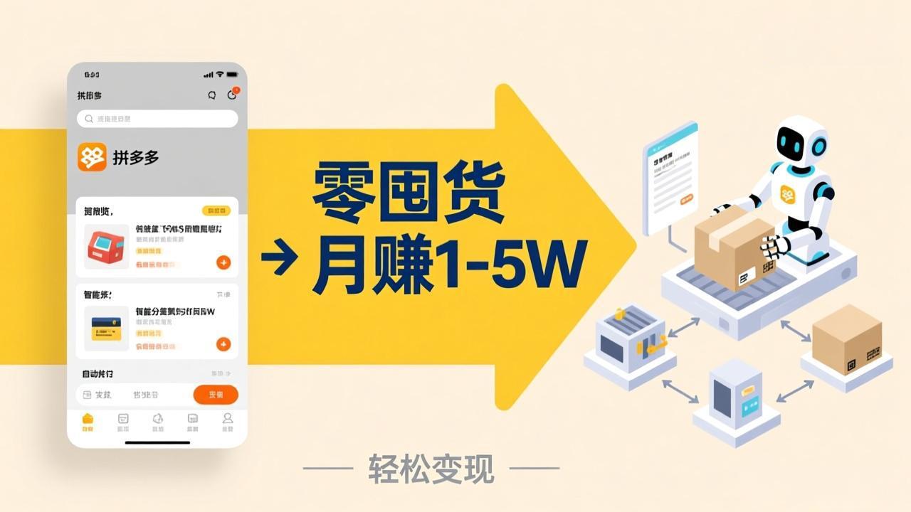 不用囤货不用跑单！拼多多虚拟玩法，机器人管理发货和客服，帮你月赚 1-5W-极客网创
