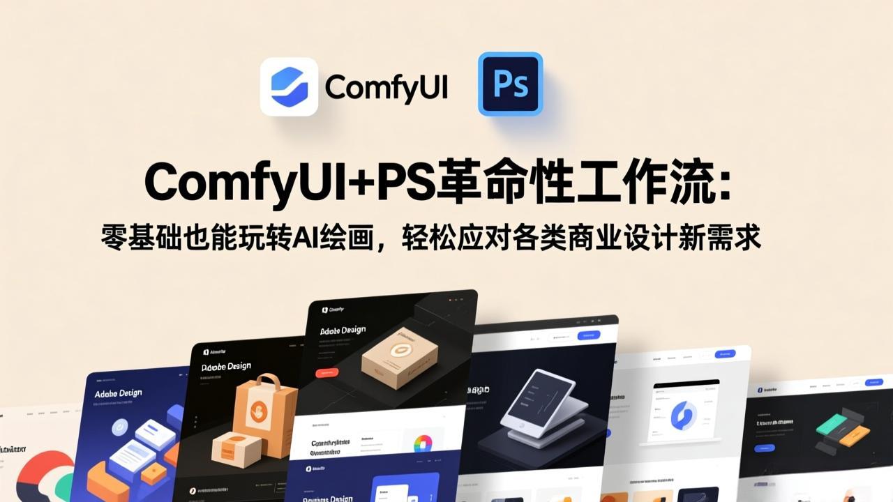 ComfyUI+PS革命性工作流：零基础也能玩转AI绘画，轻松应对各类商业设计新需求-极客网创