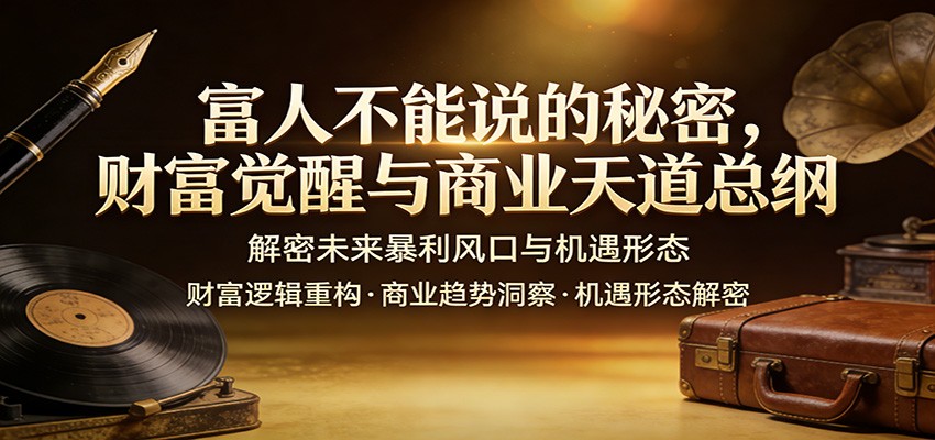 富人不能说的秘密，财富觉醒与商业天道总纲，解密未来暴利风口与机遇形态-极客网创