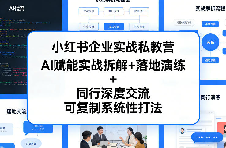 小红书企业实战私教营，AI赋能实战拆解+落地演练+同行深度交流，可复制系统性打法-极客网创