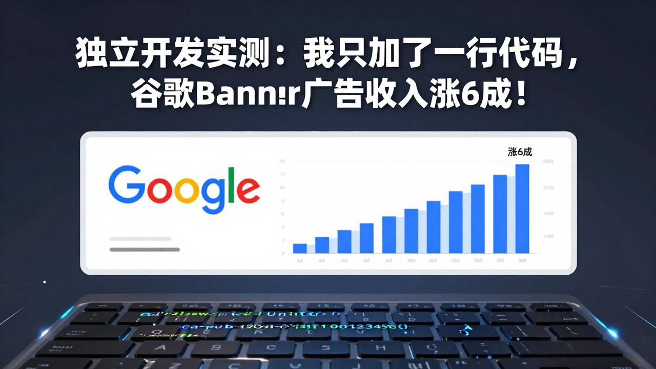付费文章：独立开发实测：我只加了一行代码，谷歌Banner广告收入涨6成！-极客网创