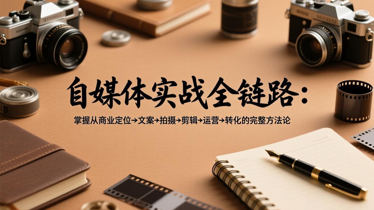 自媒体实战全链路：掌握从商业定位→文案→拍摄→剪辑→运营→转化的完整方法论-极客网创