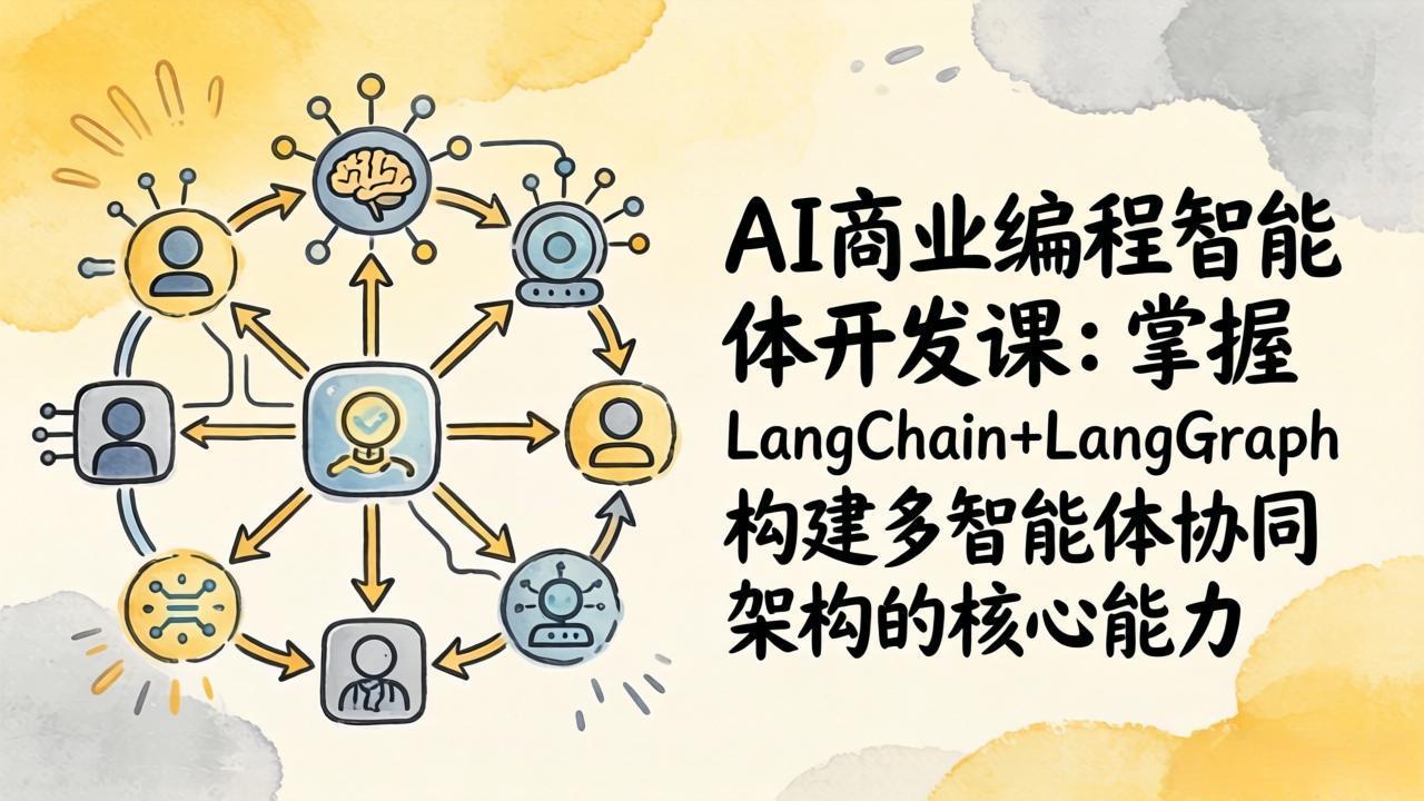 AI商业编程智能体开发课：掌握LangChain+LangGraph构建多智能体协同架构的核心能力-极客网创