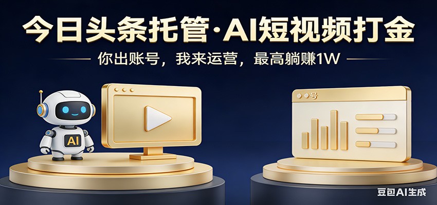 头条号AI托管,我提供作品,你提供账号,每天5分钟发布,小白躺赚3000+-极客网创