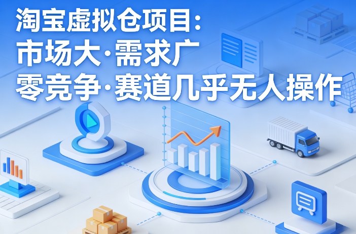 淘宝虚拟仓项目,市场大,需求广,零竞争,赛道几乎没人操作-极客网创