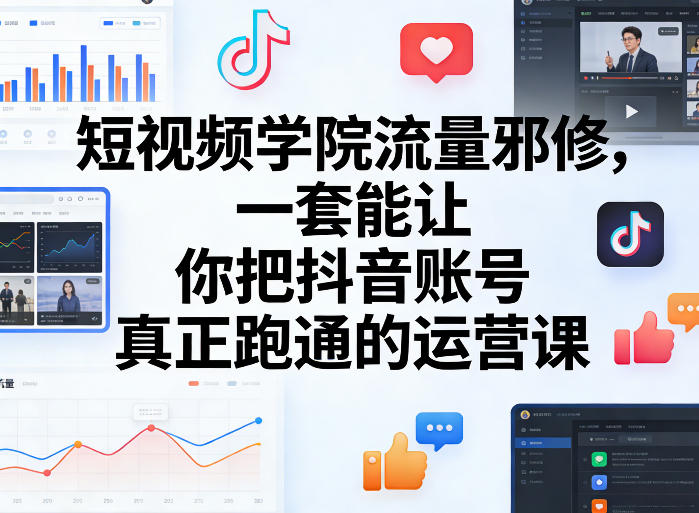 短视频学院流量邪修，一套能让你把抖音账号真正跑通的运营课-极客网创