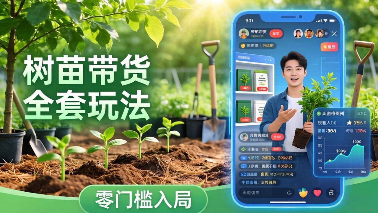视频号AI树苗带货全套玩法:零门槛入局,掌握豆包、千问等AI工具制作树苗视频的全套流程-极客网创