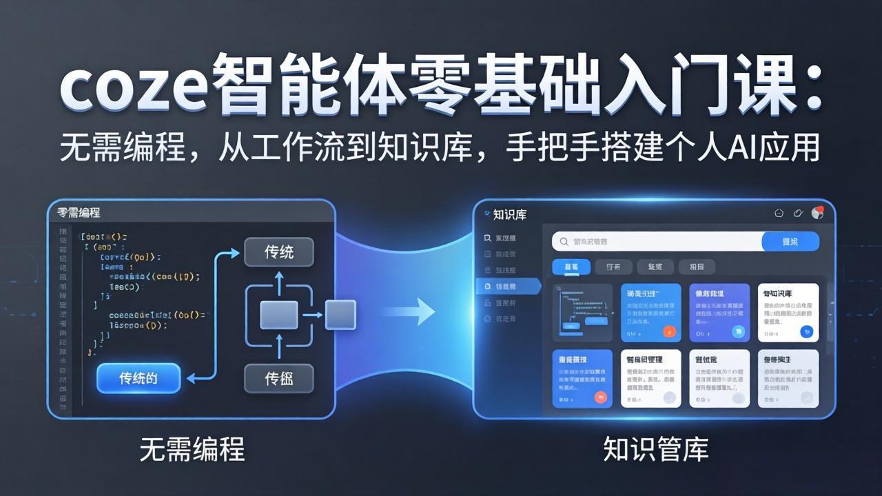coze智能体零基础入门课:无需编程,从工作流到知识库,手把手搭建个人AI应用-极客网创