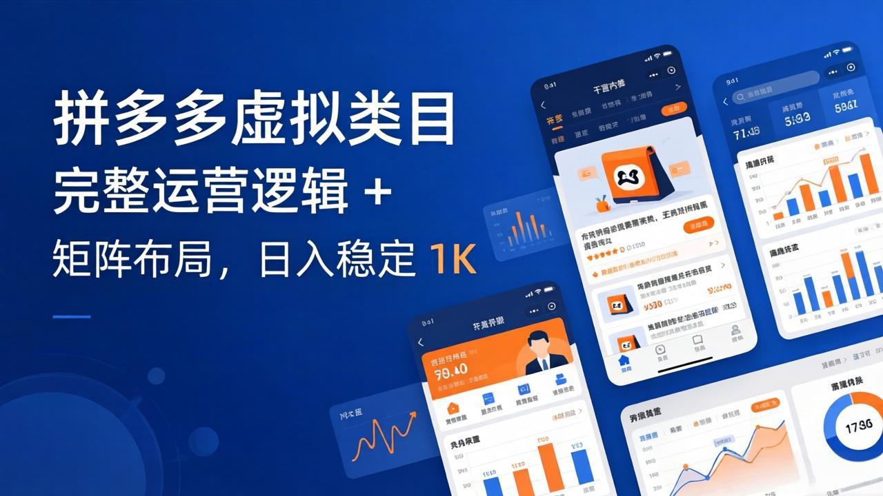 拼多多虚拟类目干货：完整运营逻辑 + 矩阵布局，日入稳定 1K-极客网创