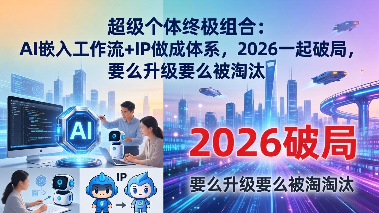 超级个体终极组合：AI嵌入工作流+IP做成体系，2026一起破局，要么升级要么被淘汰-极客网创