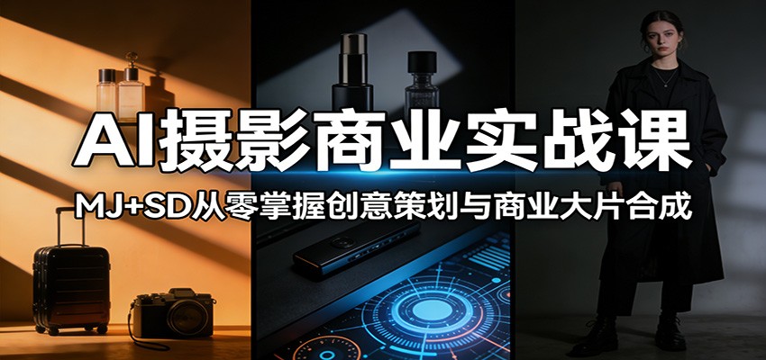 AI摄影商业实战课:MJ+SD从零掌握创意策划与商业大片合成-极客网创