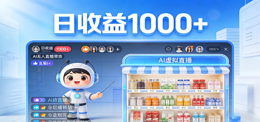 不用露脸不用说话，24小时自动卖货赚钱，全天自动直播，收益看得见-极客网创