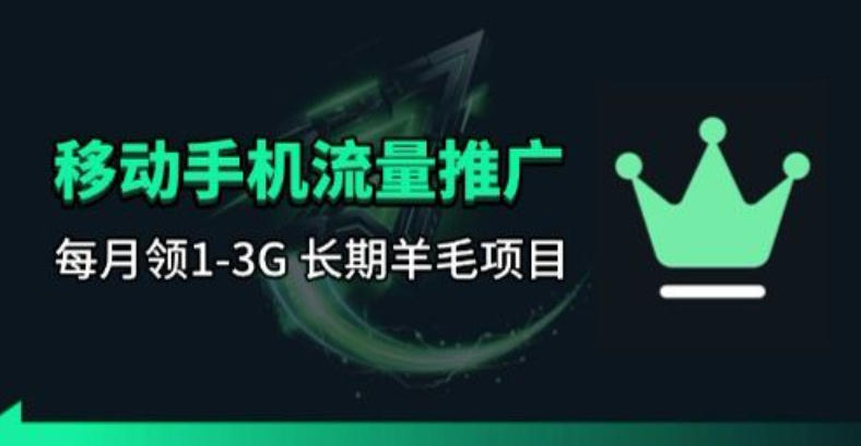 手机流量领取推广_每月一轮，刚需类的长期项目-极客网创