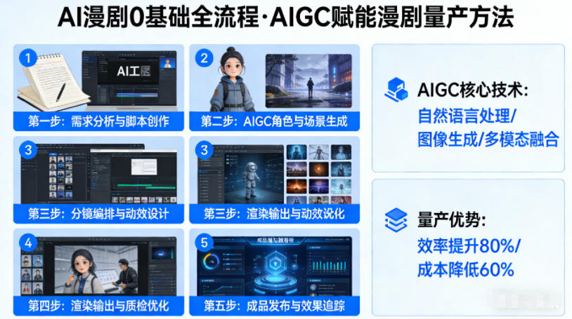 AI漫剧0基础全流程，快速掌握AIGC赋能的漫剧量产方法-极客网创