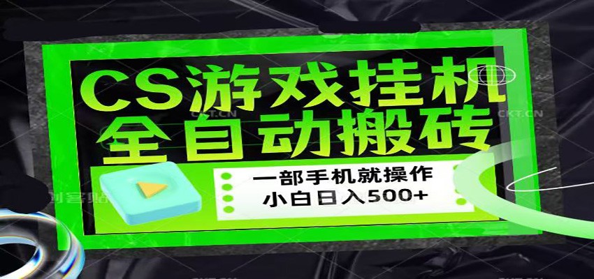 CSGO游戏挂机捡漏搬砖，超稳定的项目，带领1000+小白实现日入500+-极客网创