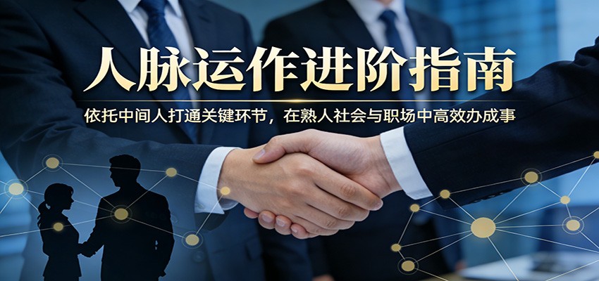 付费文章：人脉运作进阶指南，依托中间人打通关键环节，在熟人社会与职场中高效办成事-极客网创
