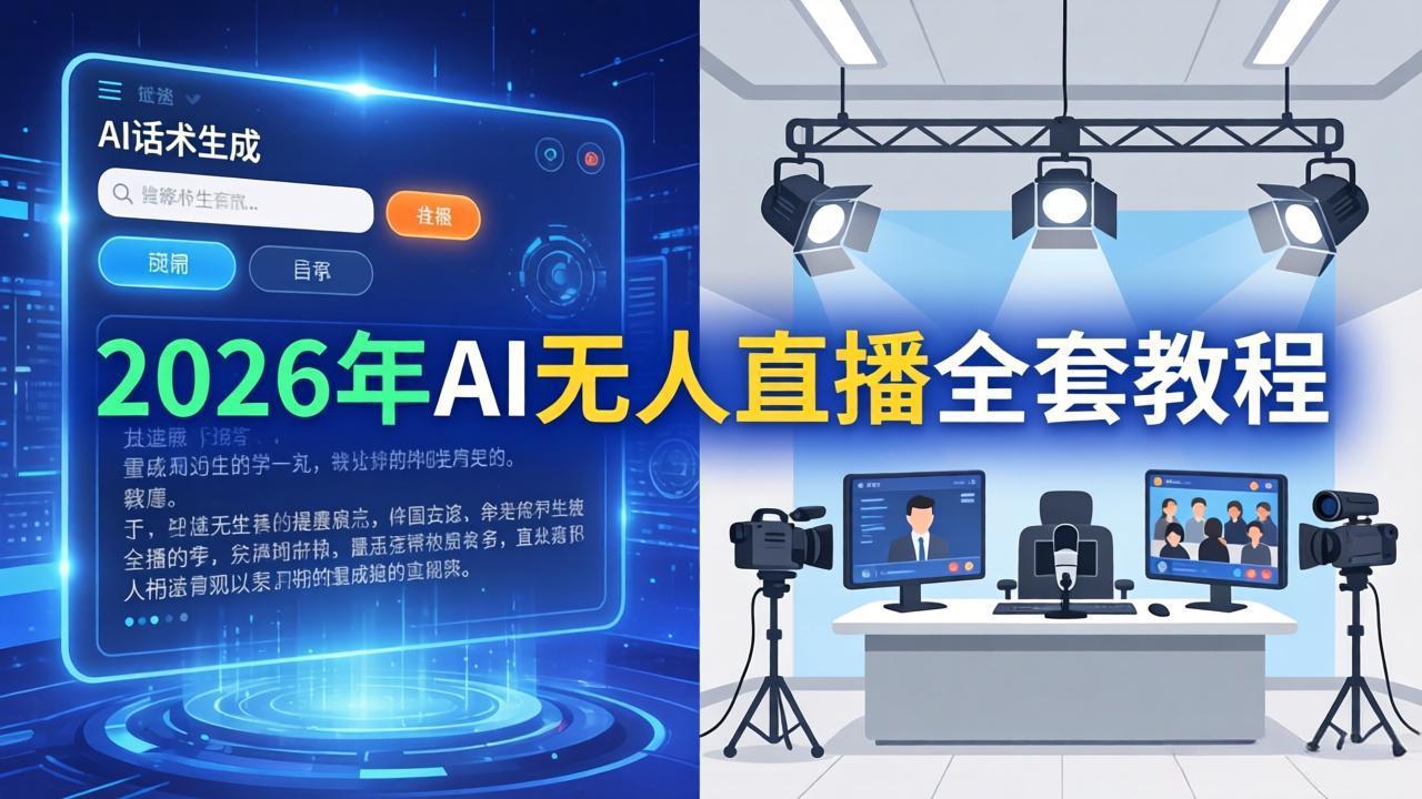 2026年AI无人直播全套教程：OBS安装+软件配置+直播间搭建+话术生成+一键开播实操-极客网创