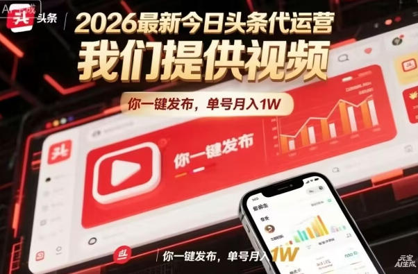 今日头条躺賺模式，你9我1，操作简单，一键发布，单机日入数百，长期合作【揭秘】-极客网创