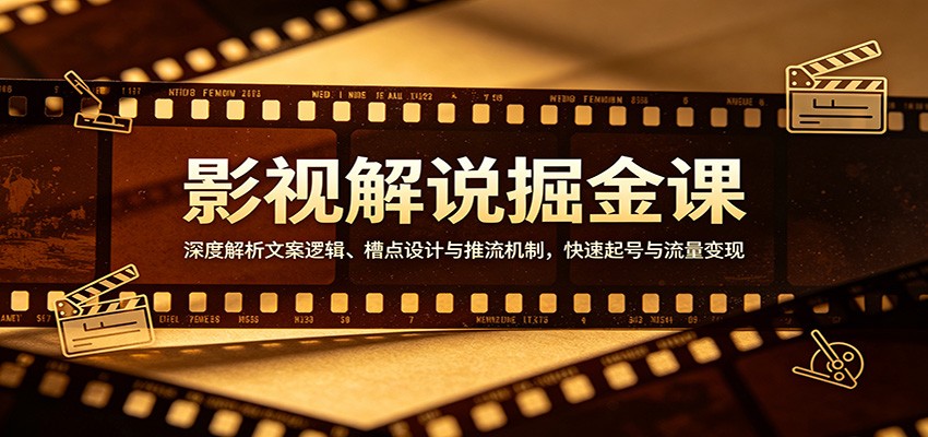 影视解说掘金课：深度解析文案逻辑、槽点设计与推流机制，快速起号与流量变现-极客网创