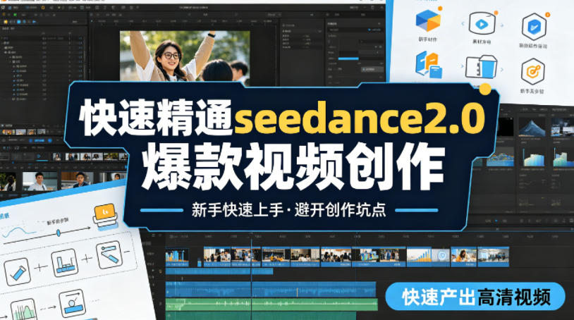 快速精通seedance2.0爆款视频创作，快速产出高清视频，避开大量创作坑点，新手也能快速上手-极客网创