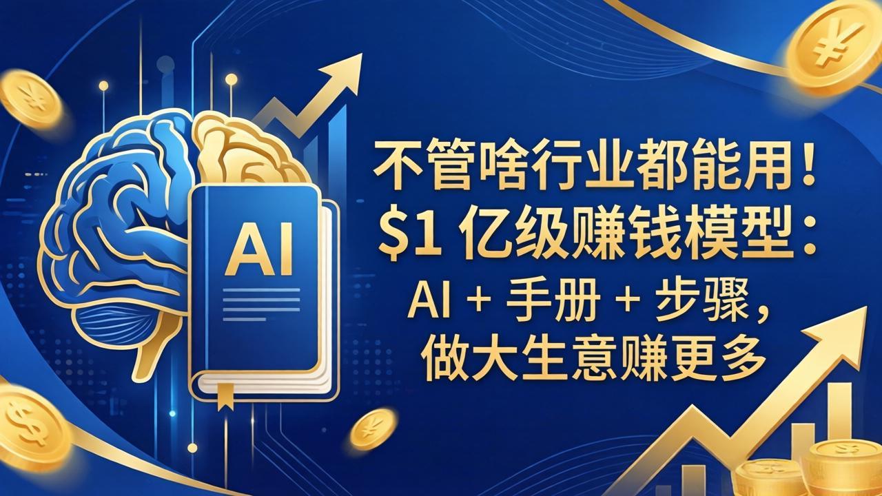 不管啥行业都能用！$1 亿级赚钱模型：AI + 手册 + 步骤，做大生意赚更多-极客网创