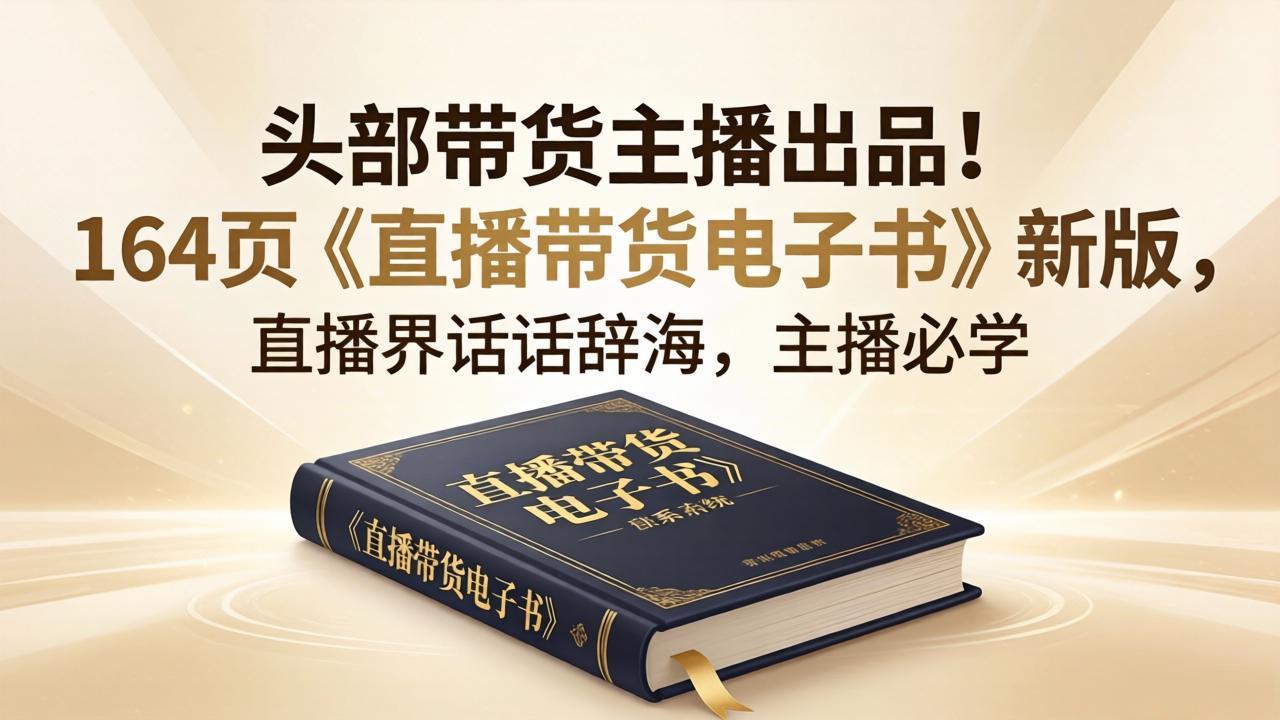 头部带货主播出品！164页《直播带货电子书》新版，直播界话术辞海，主播必学-极客网创