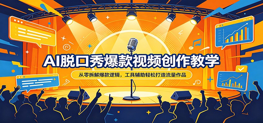 AI脱口秀爆款视频创作教学：从零拆解爆款逻辑，工具辅助轻松打造流量作品-极客网创