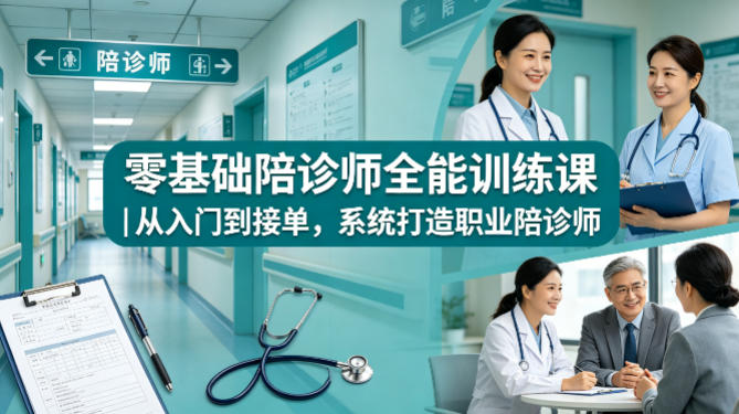 零基础陪诊师全能训练课｜从入门到接单，系统打造职业陪诊师-极客网创