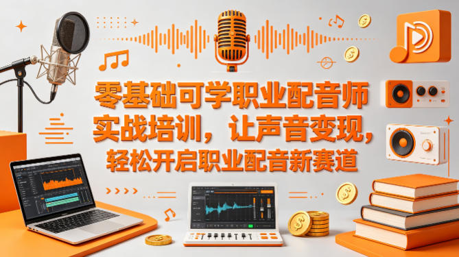 零基础可学职业配音师实战培训，让声音变现，轻松开启职业配音新赛道-极客网创