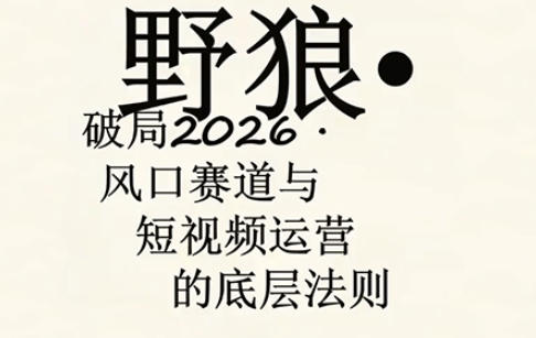 野狼团队·多平台实操运营课，覆盖AI口播、服装、好物、漫剪等热门玩法(更新4月)-极客网创