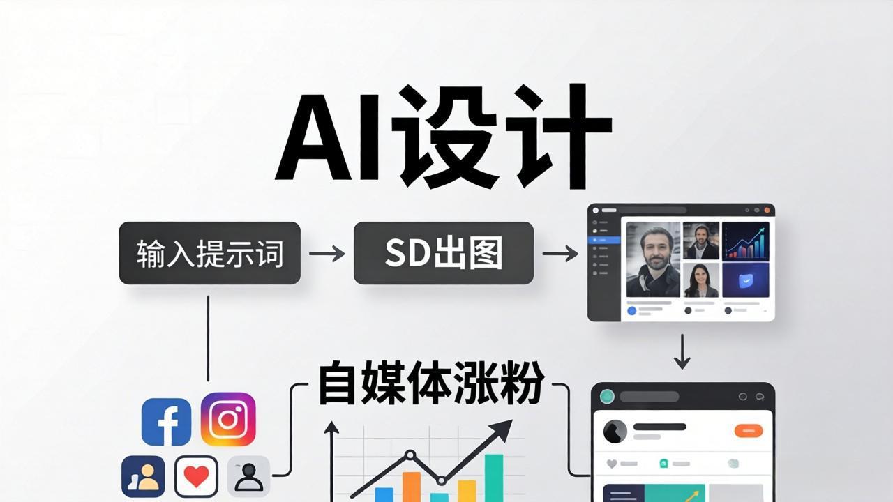 人人都是AI设计师：SD出图+自媒体涨粉一站教学，告别图文素材焦虑，AI设计让你轻松避开内卷-极客网创