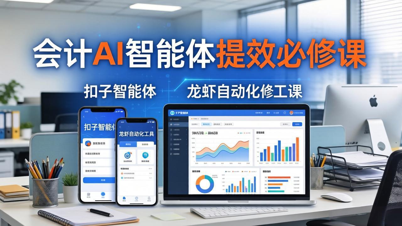 财务会计AI智能体提效必修课：扣子智能体+龙虾自动化+报表分析，一站式提升财务工作效率-极客网创