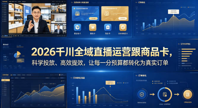2026千川全域直播运营跟商品卡，科学投放、高效提效，让每一分预算都转化为真实订单-极客网创