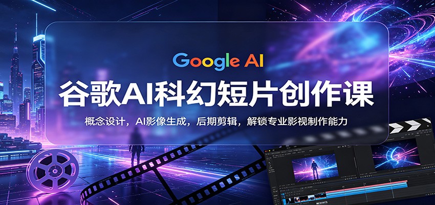 谷歌AI科幻短片创作课：概念设计，AI影像生成，后期剪辑，解锁专业影视制作能力-极客网创