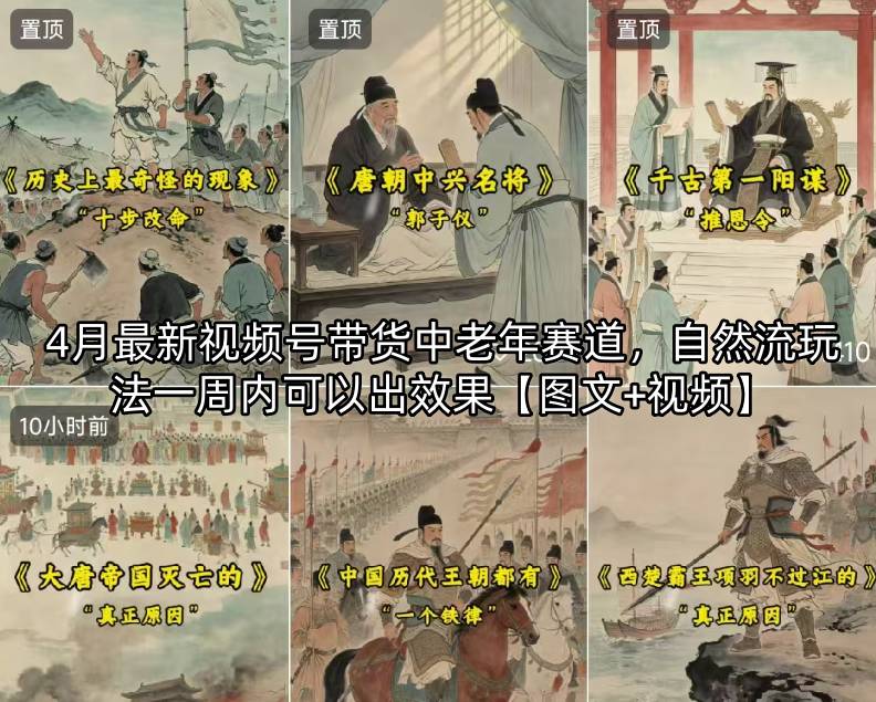 4月最新视频号带货中老年赛道，自然流玩法一周内可以出效果【图文+视频】-极客网创